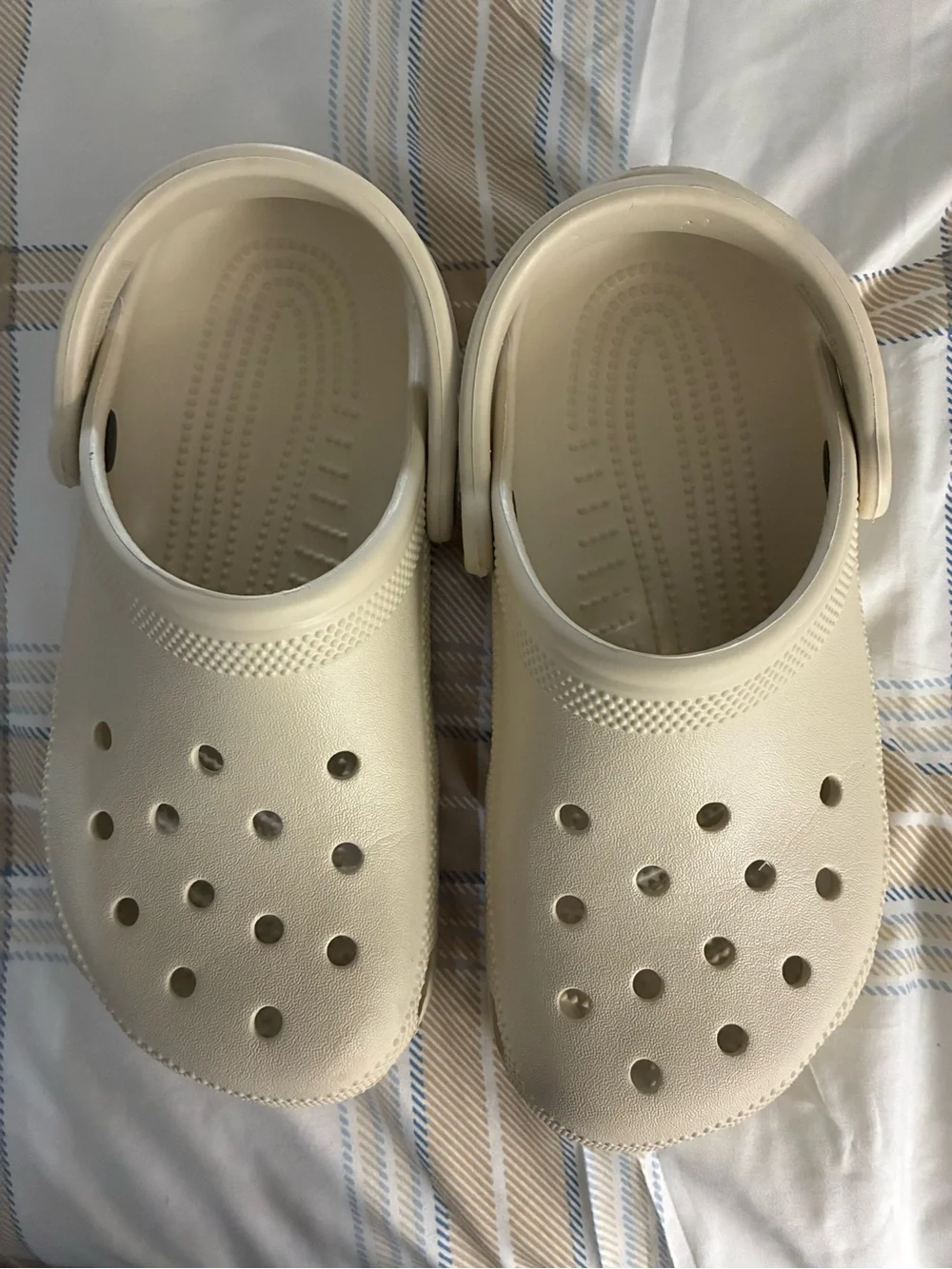 CROCS Kids Cream Slip-On Clogs with Heel Strap